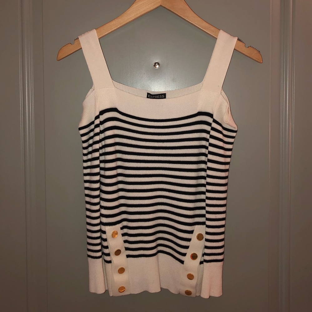 Express Shoulder Cut Out Striped Sweater